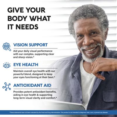 Eye Vitamins - Lutein and Zeaxanthin Supplements - AREDS2 Based Supplement for Seniors Adults - Eye Health Vision Support - Saffron, Zinc, Vitamins, Copper, Super Greens - Made in USA, 60 Capsules