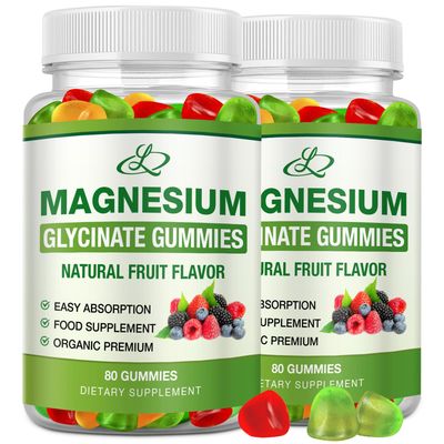Magnesium Glycinate Gummies for Adults and Kids 600mg, High Absorption Potassium Magnesium Supplement for Sleep, Magnesium L-Threonate, 160 Count