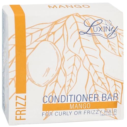 Luxiny Natural Conditioner Bars for Hair, Made in USA, a Sulfate Free Conditioner Bar for up to 70 Uses at Home or as a Travel Conditioner - Normal to Dry Hair, 50g (Mango)