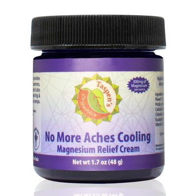 Taspen&#39;s Organics Magnesium No More Aches Cooling Cream - Muscle Relief- Sore Muscles Post-Workout Recovery - Natural Comfort for Tension Cramps - Made in USA (1.7 oz)