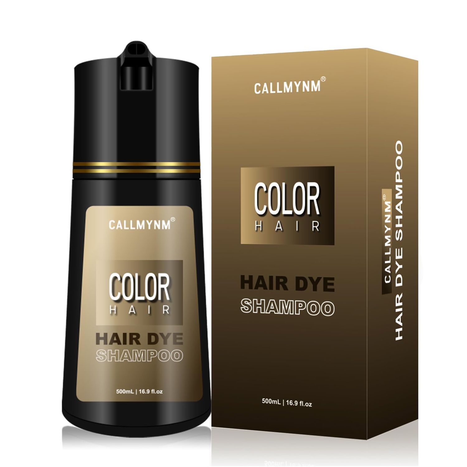 Hair Dye Shampoo 3 in 1, Long-Lasting Hair Color Shampoo for Women Men, Instant Magic Hair Dye with Herbal Ingredients, Champu Para Canas Mujer 16.9 Fl Oz (Light Brown)