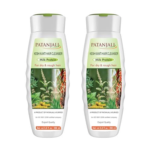 patanjali Kesh Kanti Milk Protein Hair Cleanser Shampoo, 200ml 6.8 fl oz - (Pack of 2)