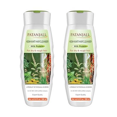 patanjali Kesh Kanti Milk Protein Hair Cleanser Shampoo, 200ml 6.8 fl oz - (Pack of 2)
