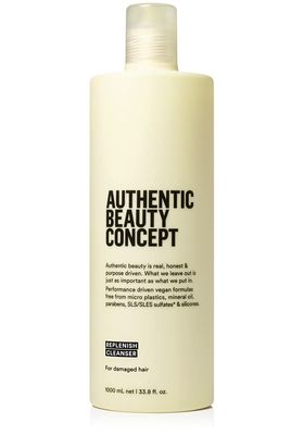 Authentic Beauty Concept Replenish Cleanser Nourishing Cleansing Shampoo for Damaged Hair Strengthens Hair Fiber Vegan Cruelty-free Silicone-free 33.8 fl. oz.