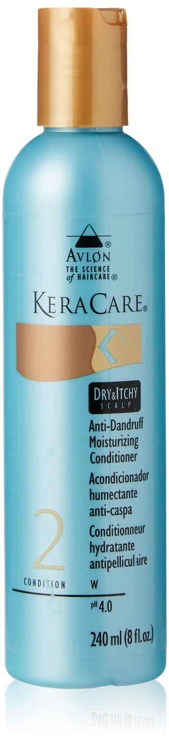 KeraCare Dry Itchy Moisturizing Conditioner 8 oz - With Flax Seed Extract, Coconut Oil and Aloe Leaf Juice - Effective Against Dandruff, Seborrheic Dermatitis and Seborrhea
