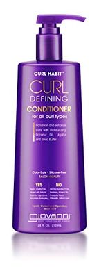GIOVANNI Curl Habit Curl Defining Conditioner - Conditioner Curly Hair, Condition and Enhance Curls with Coconut Oil, Jojoba, Shea Butter, Vegan, Cruelty-Free, Silicone Free Curl Conditioner - 24 oz