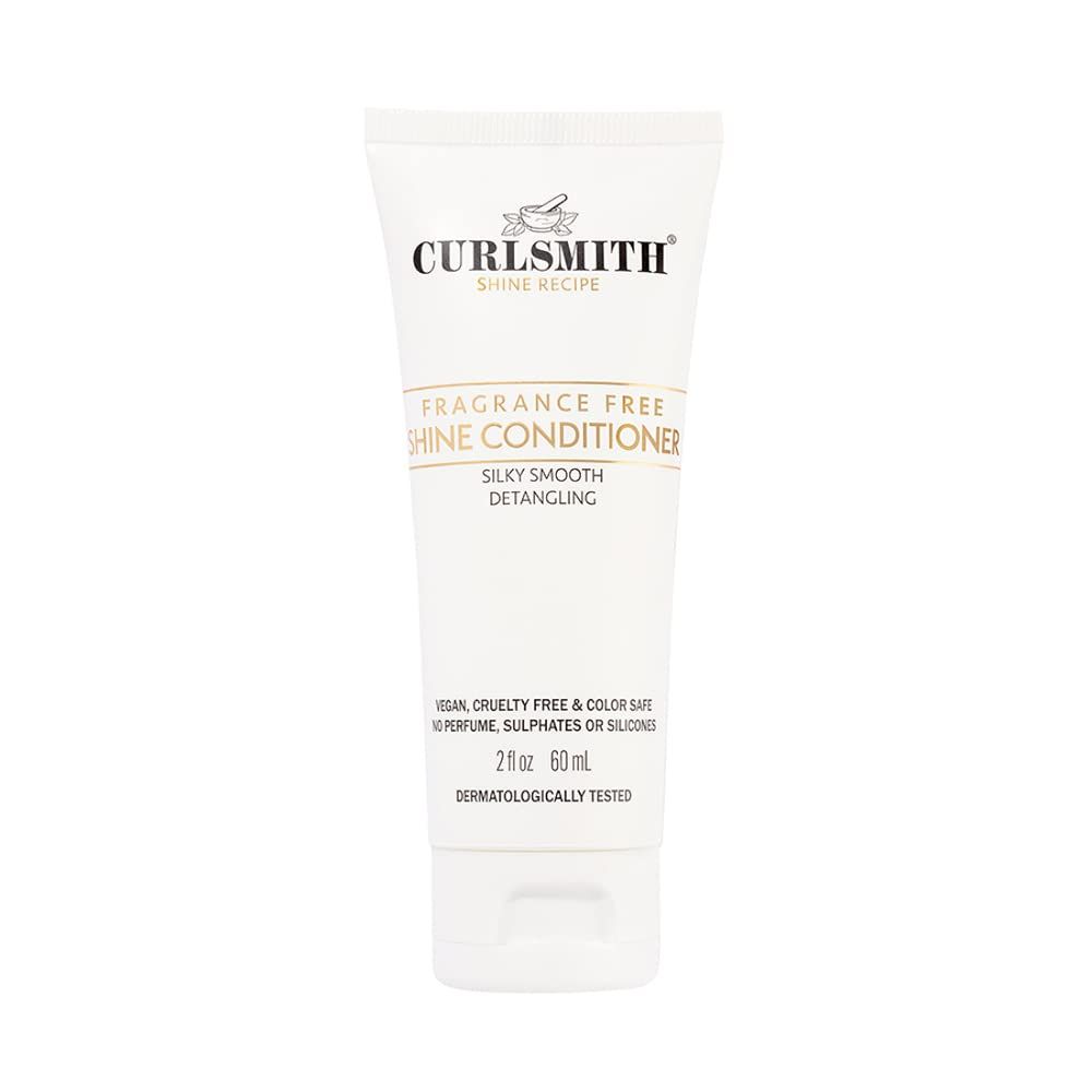 CURLSMITH - Shine Conditioner, Gentle and Moisturising, Sensitive, Fragrance Free for All Curl and Hair Types, Vegan (2 fl oz)