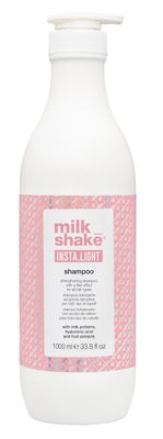 milk_shake insta.light shampoo ultra-lightweight cleanser with milk proteins and fruit extracts for soft, radiant, glass-like hair sulfate-free professional formula 33.8 fl oz (1000 ml)
