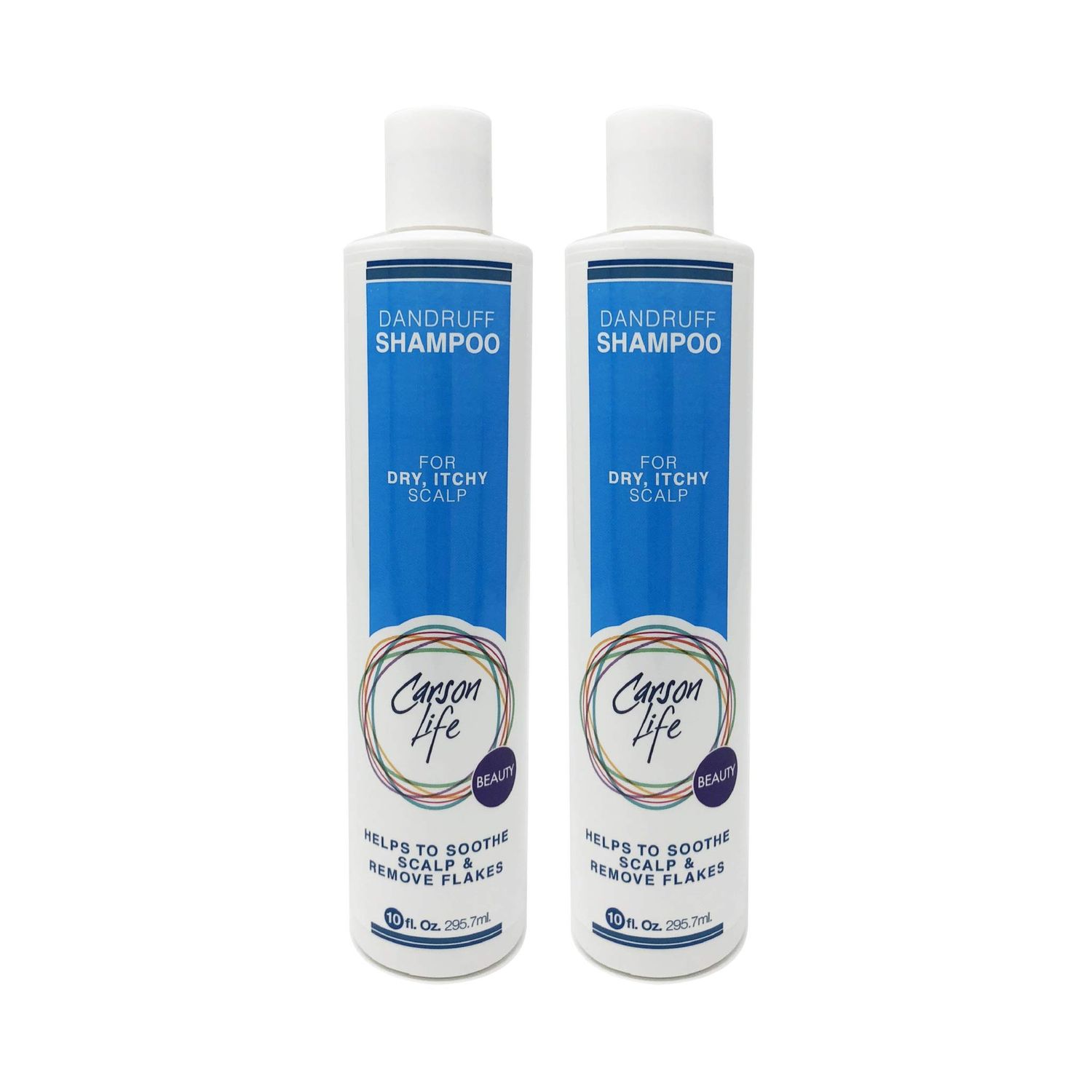 Carson Life Dandruff Shampoo Paraben and Sulfate Free - 10 Oz - Hydrates, Repairs Soothes Dry Scalp - Eliminate Flakes Restore Shine (2 Pack)