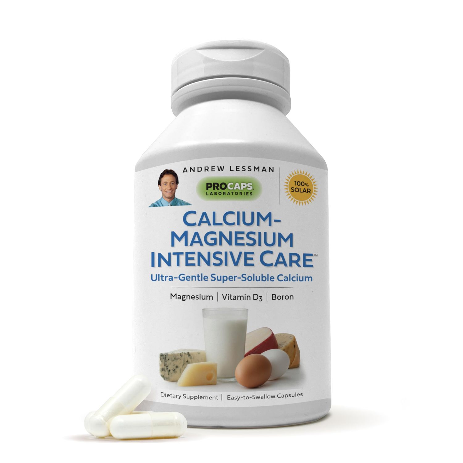 ANDREW LESSMAN Calcium Magnesium Intensive Care 250 Capsules - Bone and Skeleton Health Essentials. Easy to Swallow Capsules, Super Soluble Fine Powder. Gentle to Even The Most Sensitive Stomachs