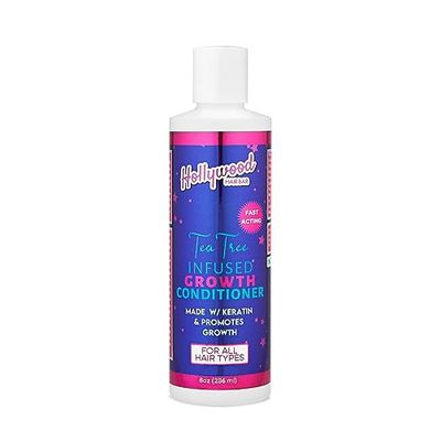 Hollywood Hair Bar Growth Conditioner - Infused with Purified Water, Tea Tree and Keratin, Vegan and Cruelty Free, 8 oz