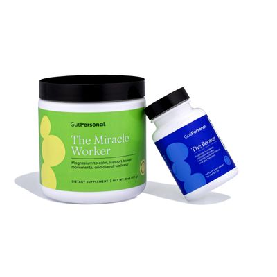 The Gut Fix Bundle: The Miracle Worker Magnesium Powder Supplement, Strawberry Flavor, 30 Servings The Booster Targeted Probiotic, Capsule, 60 Servings