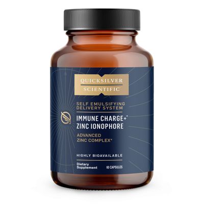 Quicksilver Scientific Immune Charge Zinc Ionophore - Zinc Supplement Complexed with Quercetin, Luteolin, Hesperetin Immune GI Support (60 Capsules)