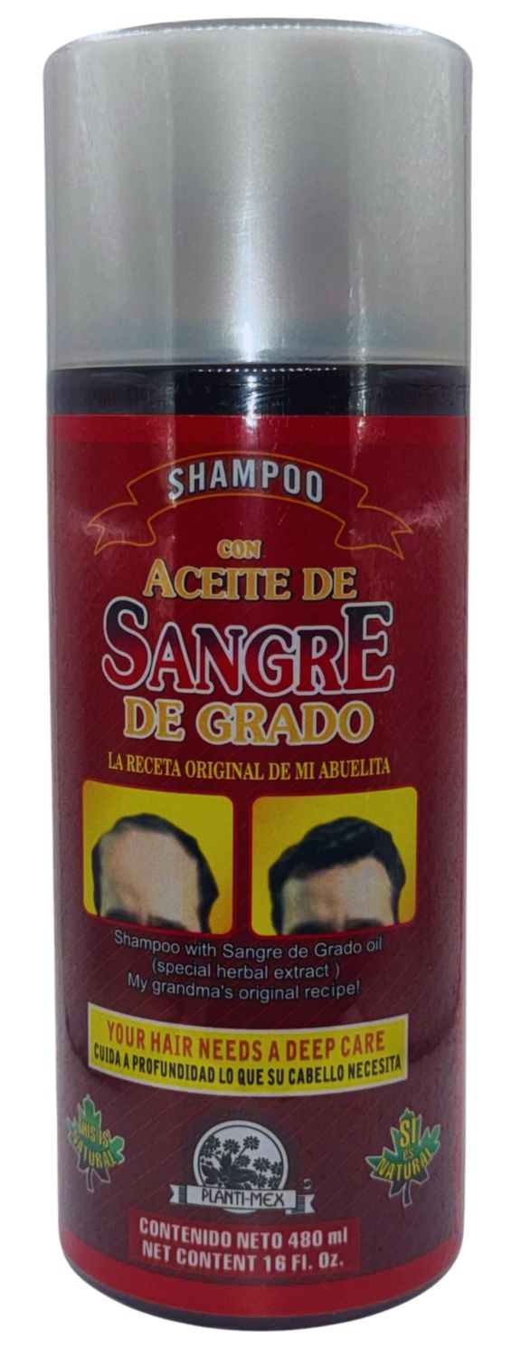 Alma Belleza Sangre de Grado Natural Extracto de arbol Shampoo (Shampoo tree Extract Sangre de Grado) - 16 fl oz - Natural Ingredients with Hueso de Mamey, Aguacate, Cacahuananche, Jojoba, Vitamina E