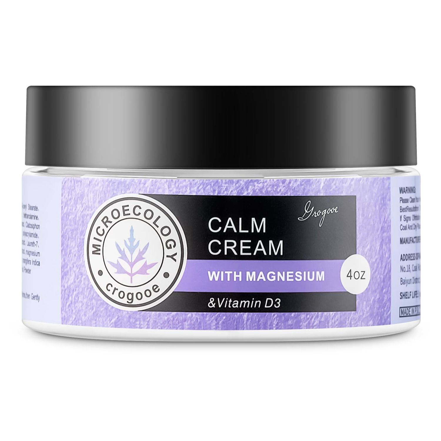 Crogooe Magnesium Body Cream - Moisturizing Lotion Nighttime Magnesium Cream, Hydrating Dry Skin on Body,(Lavender) 4 OZ