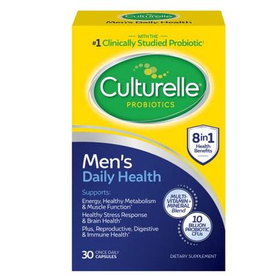 Culturelle Daily Health 8-in-1 Probiotic and Multivitamin for Men - 30 Count - Naturally-Sourced Probiotics for Digestive Health Immune Support, with Magnesium, Vitamin D3, Vitamin C, Vitamin B12