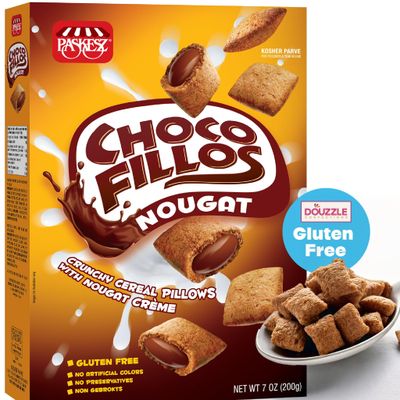 DOUzzle Gluten Free Choco Fillos Nougat Breakfast Cereal, Crunchy Cereal Pillows with Nougat Cr me (Pack of 1) Non Gebrokts Kosher for Passover Food Snacks - No Artificial Colors