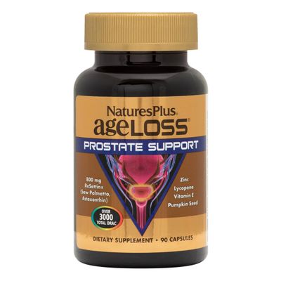 Natures Plus AgeLoss Prostate Support - 90 Capsules - with Zinc, Lycopene, Vitamin E, Pumpkin Seed Saw Palmetto - Vegetarian, Gluten Free - 30 Servings