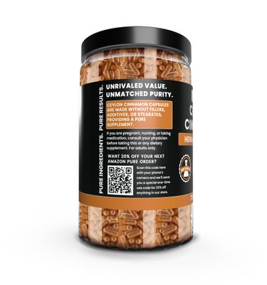 PURE ORIGINAL INGREDIENTS Ceylon Cinnamon (730 Capsules) No Magnesium or Rice Fillers, Always Pure, Lab Verified