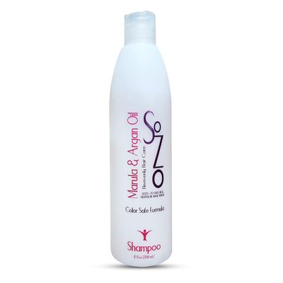 SoZo Marula Oil Shampoo for Dry, Dull, Frizzy, and Damaged Hair Color Safe Formula Intense Hydration Leaves Hair Soft, Silky, Shiny, and Smooth 8oz