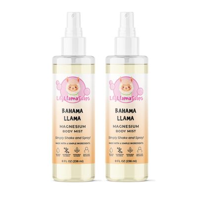 Pure Magnesium Oil Spray - 2 Pack (2 8oz Bottles) - Premium Magnesium Spray - All Natural Ingredients - Magnesium direct from Dead Sea (Bahama Llama)