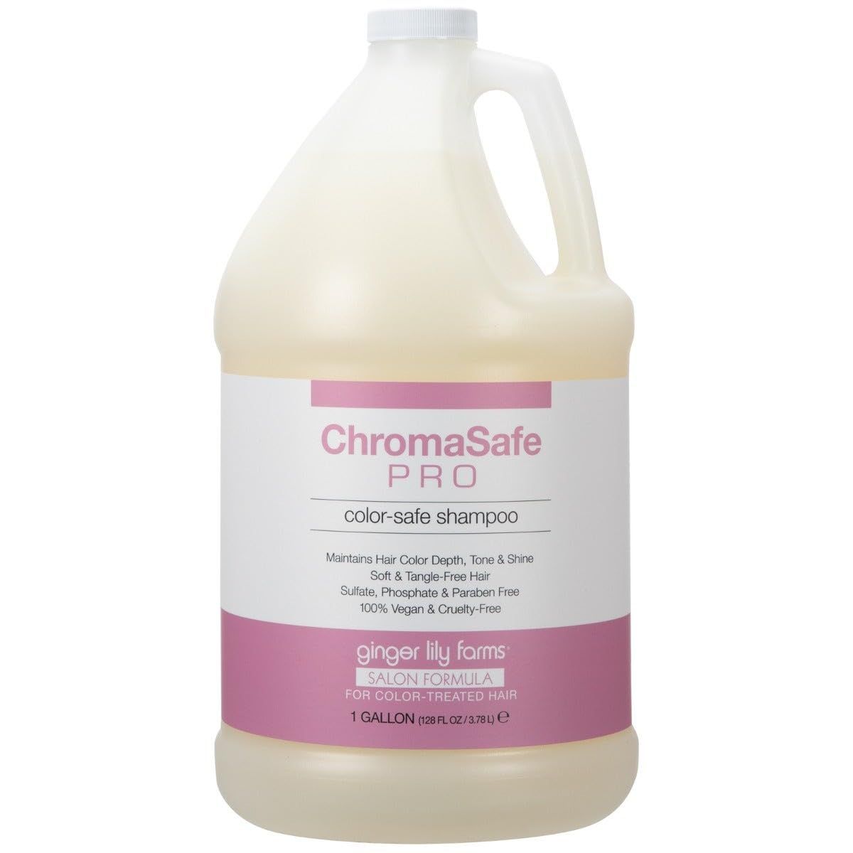 Ginger Lily Farms Salon Formula ChromaSafe Pro Color-Safe Shampoo for Color-Treated Hair, 100 Vegan Cruelty-Free, 1 Gallon (128 fl oz) Refill