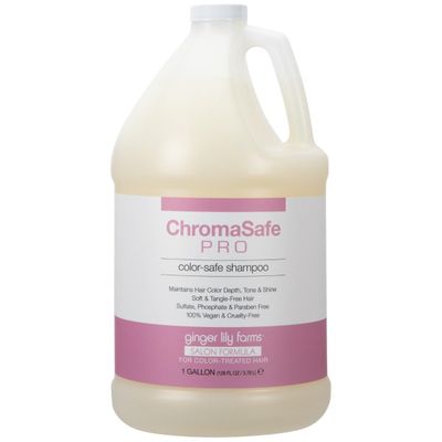 Ginger Lily Farms Salon Formula ChromaSafe Pro Color-Safe Shampoo for Color-Treated Hair, 100 Vegan Cruelty-Free, 1 Gallon (128 fl oz) Refill