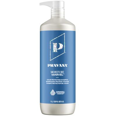 Pravana Moisture Marvel Shampoo Hydrates, Moisturizes Nourishes For Dry, Color-Treated Hair Chromasilk Enhances Shine Protection Vegan Cruelty Free Paraben Sulfate Free 33 Fl Oz