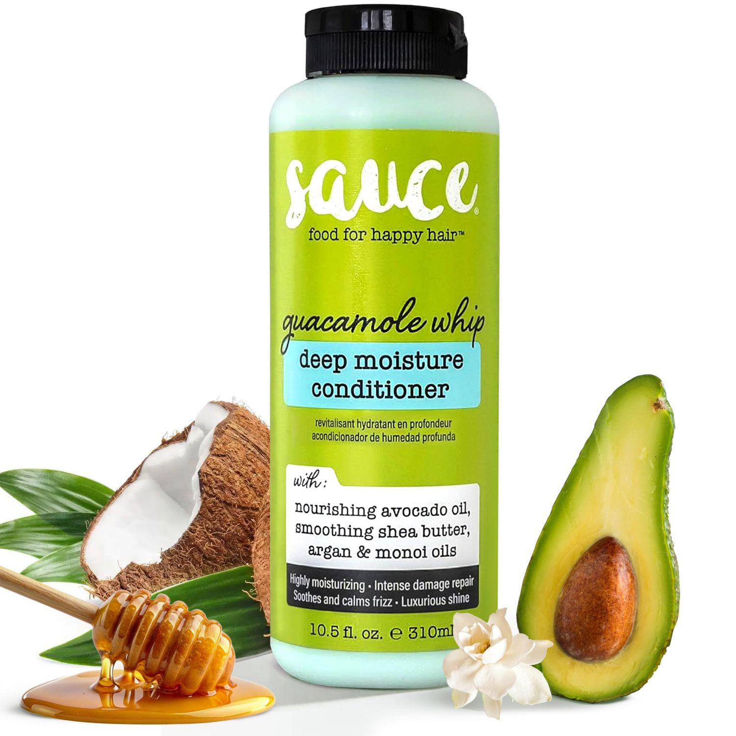 SAUCE BEAUTY Guacamole Whip Conditioner (10.5 Fl Oz) Deep Moisture Conditioner with Shea Butter and Avocado, Argan, Monoi Coconut Oils, Frizz Control and Hair Repair Formula For All Hair Types