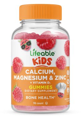 Lifeable Kids Calcium Magnesium Zinc Gummies Calcium with Vitamin D3 Great Tasting Calcium Supplements for Kids Calcium Gummies for Bone Health 90 Gummies