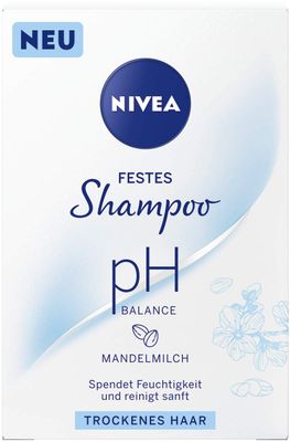 NIVEA Solid Shampoo Bar for Dry Hair, pH Balance Formula with Almond Milk, Vegan, 2.65 oz, 25-30 Washes