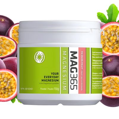 ITL Health MAG365 Ionic Magnesium Citrate Healthy Metabolism, Tissue Formation Bone Development Develop Maintain Healthy Teeth, Muscle Function (Passion Fruit, 150g)