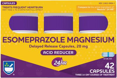 Rite Aid Acid Reducer Esomeprazole Magnesium, 20 mg - 14 Capsules, 3 Pack, 42 Count Total Heartburn Relief