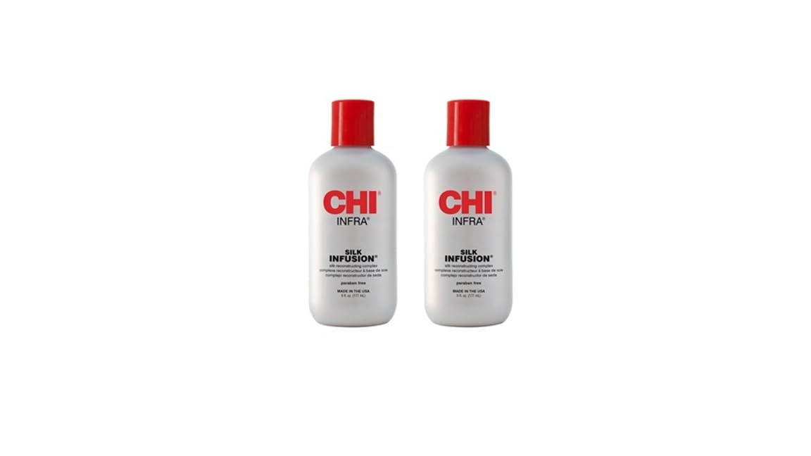 CHI Infra Silk Infusion, Leave-In Reconstructing Treatment To Strengthen Protect All Hair Types, Alcohol-Free, 12 Oz, Pack of 2