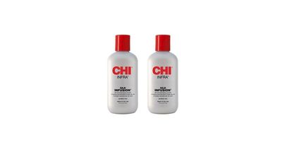 CHI Infra Silk Infusion, Leave-In Reconstructing Treatment To Strengthen Protect All Hair Types, Alcohol-Free, 12 Oz, Pack of 2