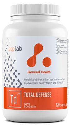 ATP LAB Total Defense, 120 Caps 120-Day Supply - MultivitaminMultimineral Supplement for Adults - Zinc Vitamin D3 with B Vitamins (B1, B2, B3, B6, B12), Copper Magnesium, Daily Wellness Support