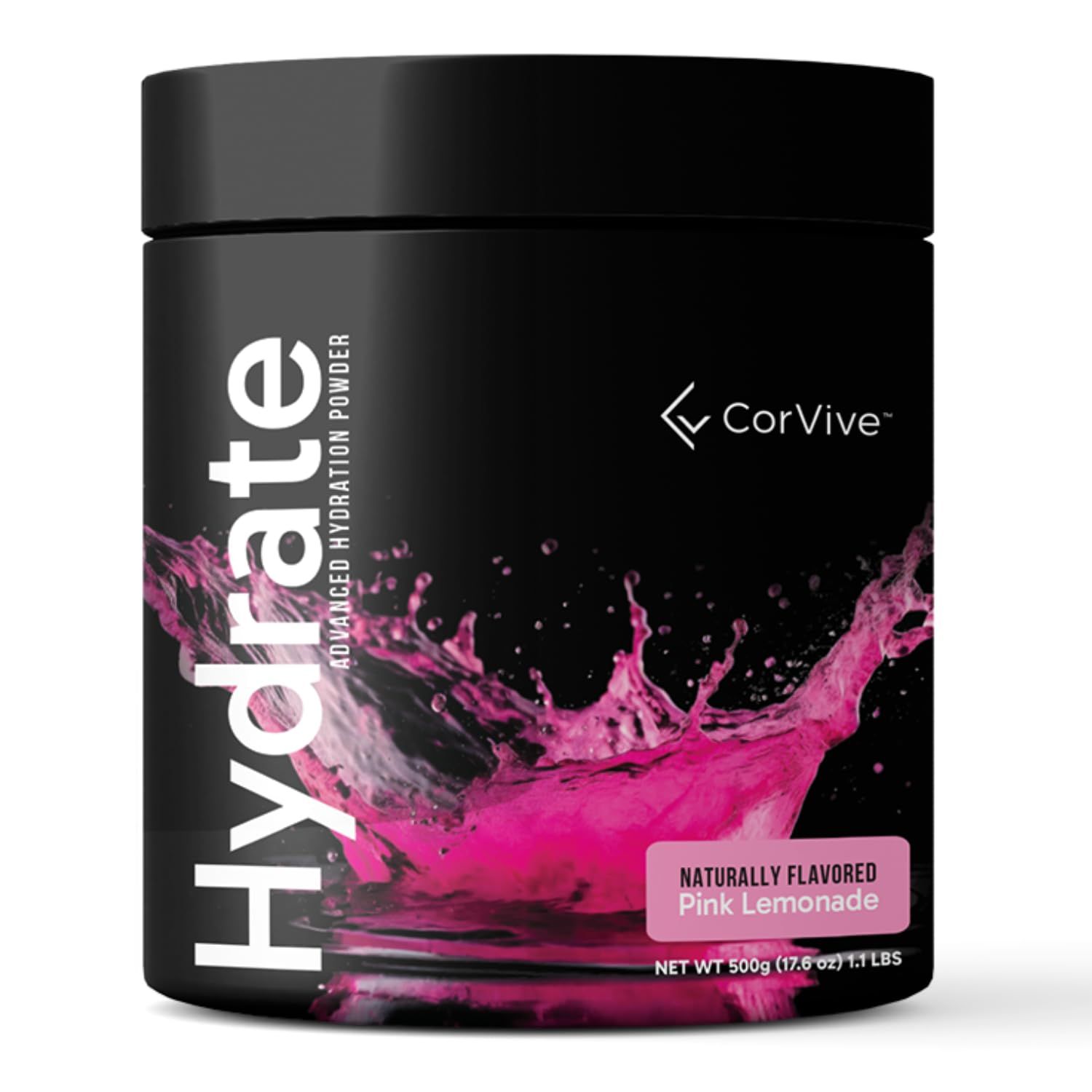 Hydrate Electrolyte Drink Mix Pink Lemonade Flavor NSF Certified Electrolytes, Vitamin C, Magnesium, Zinc, Potassium Used by Athletes US Military Boost Performance 50 Servings