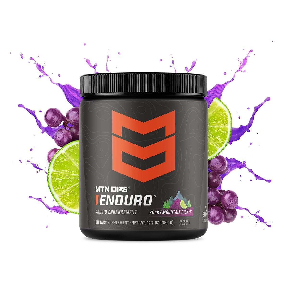 MTN OPS Enduro Nitric Oxide Stim Free Pre Workout Magnesium Citrate, L Arginine L Citrulline Caffeine Free Preworkout 30 Serving Rocky Mountain Ricky