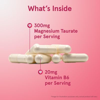 Jarrow Formulas Magnesium Taurate, Dietary Supplement, Supports Cardio and Bone Health, 300 mg per Servings, 90 Veggie Capsules, Up to a 30 Day Supply