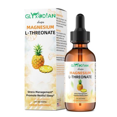 Magnesium L-Threonate Liquid Drops- Magnesium Glycinate Liquid, Support Mood Balance, Muscle, Energy, Sleep, Calm Nerve, High Absorption, 2 FLOZ, Non-GMO, Suger-Free, Pineapple Flavor