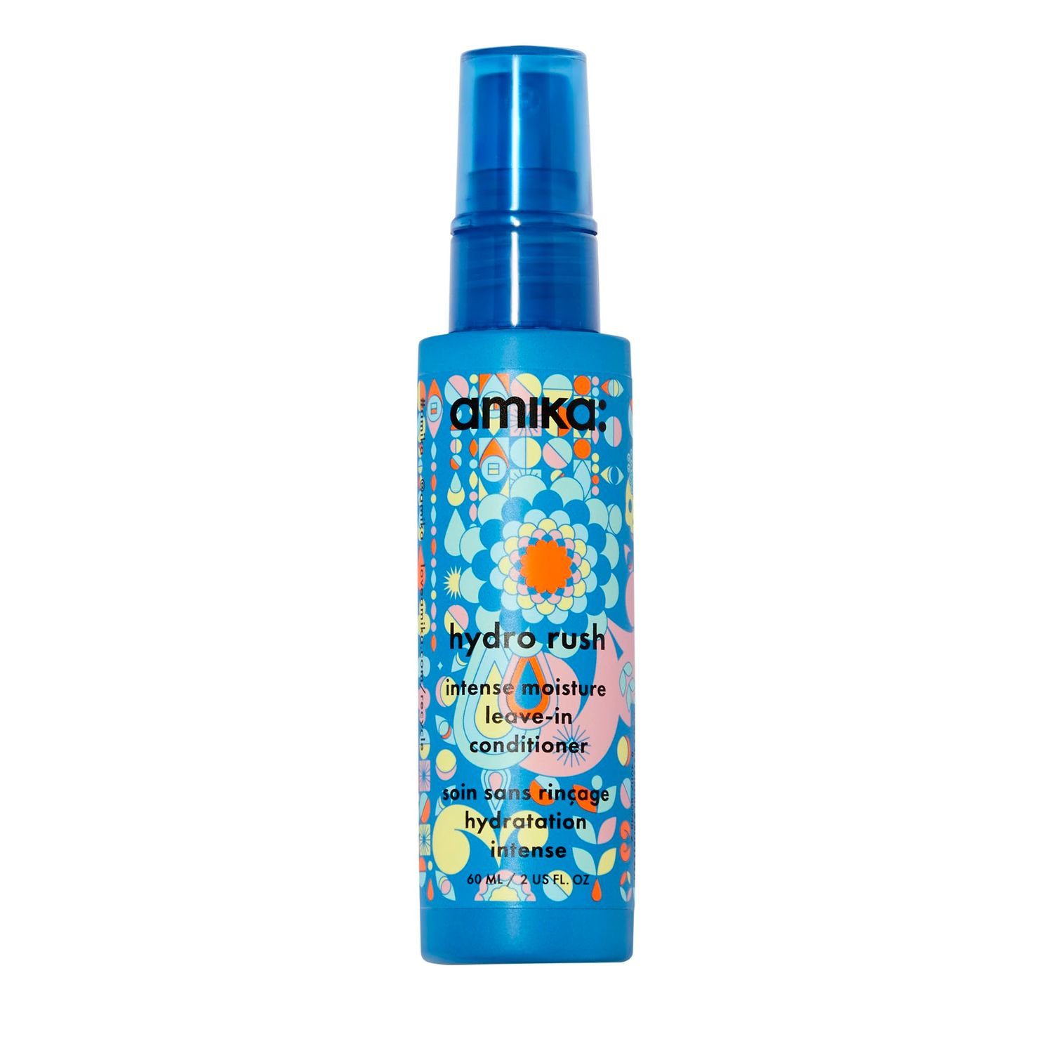 amika hydro rush intense moisture leave-in conditioner with hyaluronic acid, 60ml