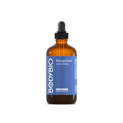 BodyBio - Liquid Manganese for Bone Health, Connective Tissue Metabolism Support - High Absorption, Pure, Concentrated Manganese Supplement - 2oz