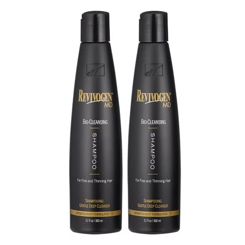 Revivogen MD Bio-Cleansing Shampoo for Thinning Hair, DHT Blocker Shampoo, Hair Loss Shampoo, Shampoo Thinning Hair, Soothes Scalp, Routine Shampoo for WomenMen Hair Loss, Hair Shampoo, 12oz, 2pk