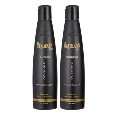 Revivogen MD Bio-Cleansing Shampoo for Thinning Hair, DHT Blocker Shampoo, Hair Loss Shampoo, Shampoo Thinning Hair, Soothes Scalp, Routine Shampoo for WomenMen Hair Loss, Hair Shampoo, 12oz, 2pk