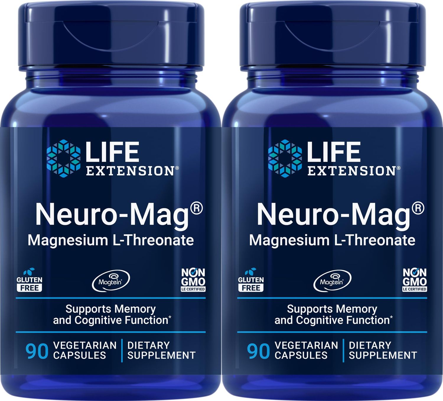 Life Extension Neuro-mag Magnesium L-threonate, 90 Count (Pack of 2)