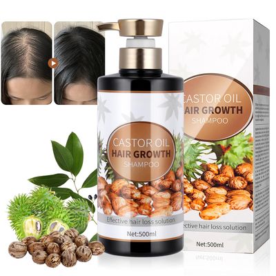 Silvercell Castor Oil for Hair Growth Shampoo, Prevents Hair Loss Shampoo Strengthens Hair Roots, Hair Care Shampoo Nourishes Dry Hair, Hair Thickening Shampoo for Women Men,16.91 fl.oz, Beige