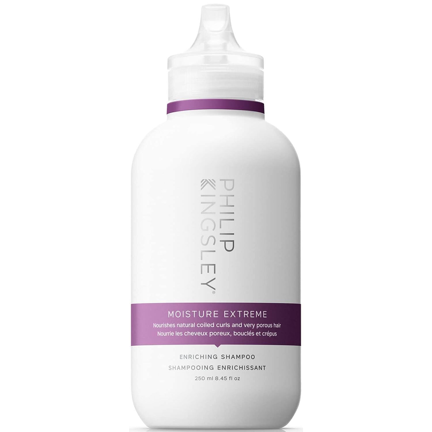 PHILIP KINGSLEY Moisture Extreme Enriching Shampoo For Curly, Dry, Damaged Hair Moisturizes, Hydrates and Adds Shine Detangles and Controls Frizz, Adds Shine 8.4oz