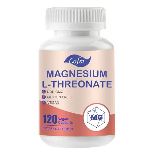 Magnesium L-Threonate 120 Capsules,Magnesium Threonate with Vitamin C,Vitamin D3,High Absorption,Non-GMO,60 Days Supply