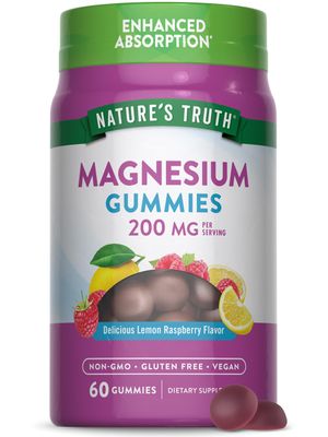 Nature&#39;s Truth Magnesium Gummies 200mg 60 Count Vegan, Non-GMO Gluten Free Supplement Enhanced Absorption Magnesium Citrate