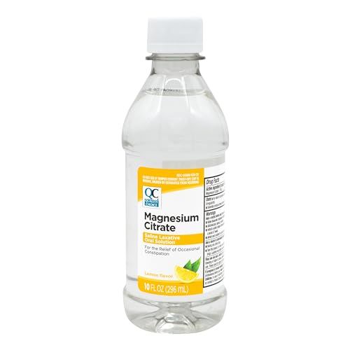 Quality Choice Magnesium Citrate Oral Solution, 10oz - Lemon Flavored Saline Laxative, Supplement for Occasional Constipation Relief, Mag Citrate is a Gentle and Effective Laxative for Regularity